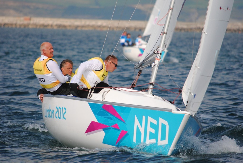 Sonar Gold medal winners - Day 5 of the 2012 Paralympics at Portland  © David Staley - IFDS 